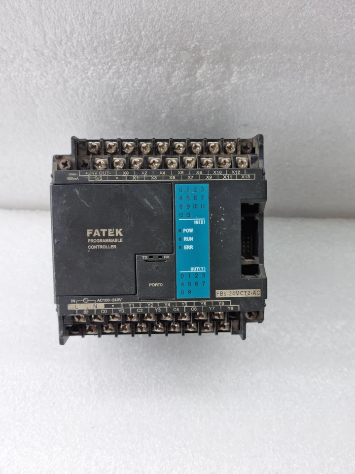 FATEK FBS-24MCT2-AC PROGRAMMABLE CONTROLLER 100-240VAC 50/60Hz 36W FOR PARTS